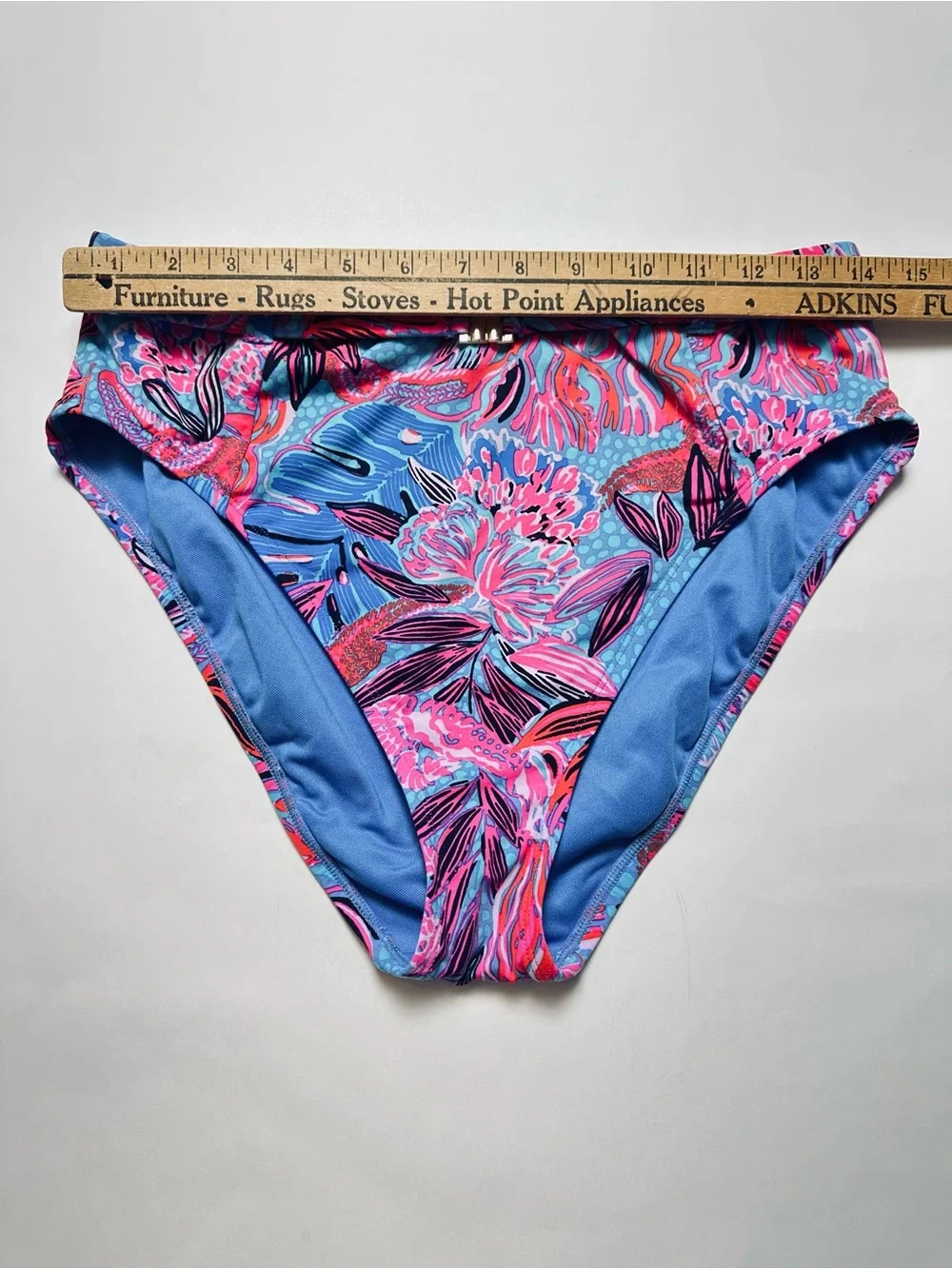 Lilly Pulitzer Tropical Floral Bikini Set Blue Pink Underwire Top 12 Bottom 10